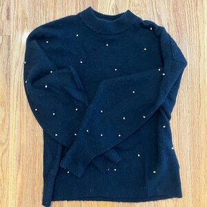 H&M Black Sweater with rhinestone Accents